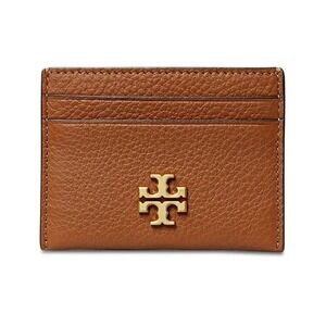 Tory Burch Kira Pebbled Leather Card Case Light Umber‎ NEW